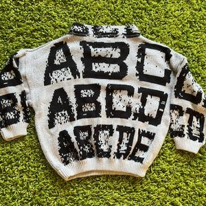 Vintage Abstract Alphabet Knit Sweater